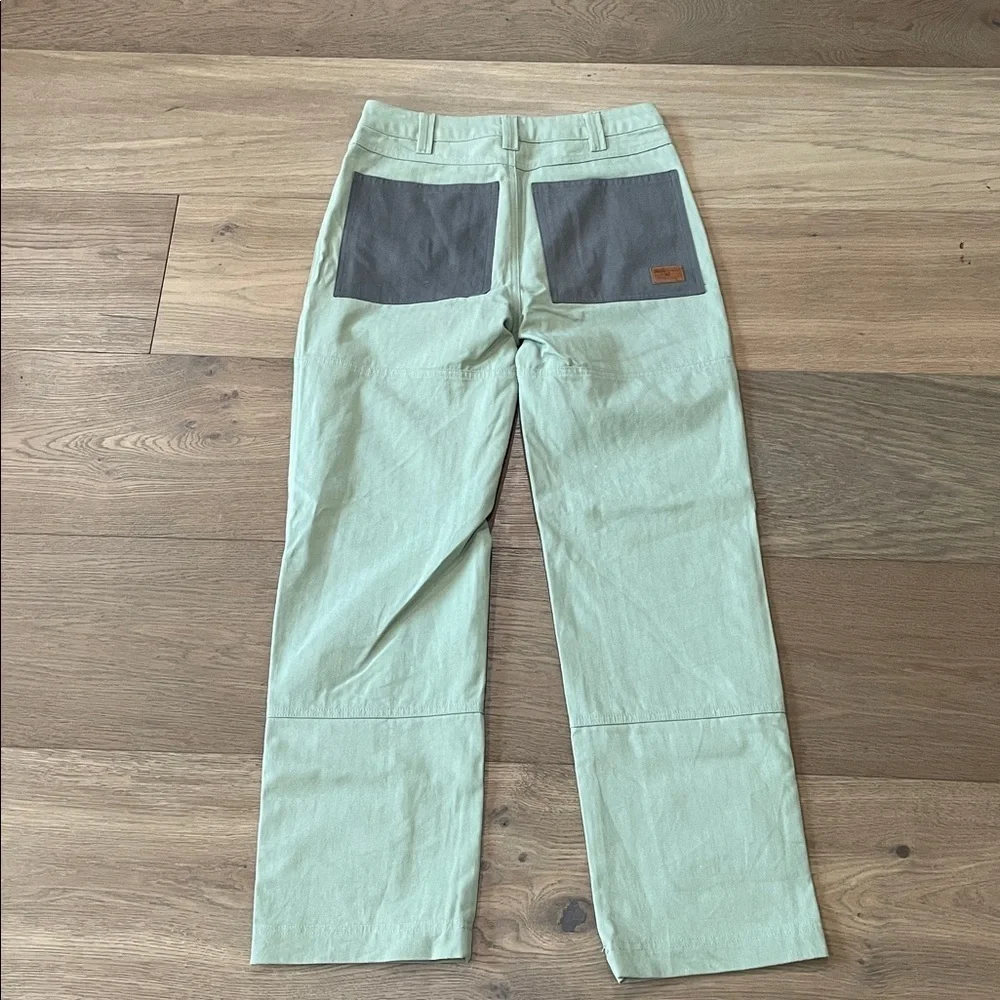 Liquid Lagoon 1ST Anniversary Work Pants Size 30X30 NWOT Green/Gray